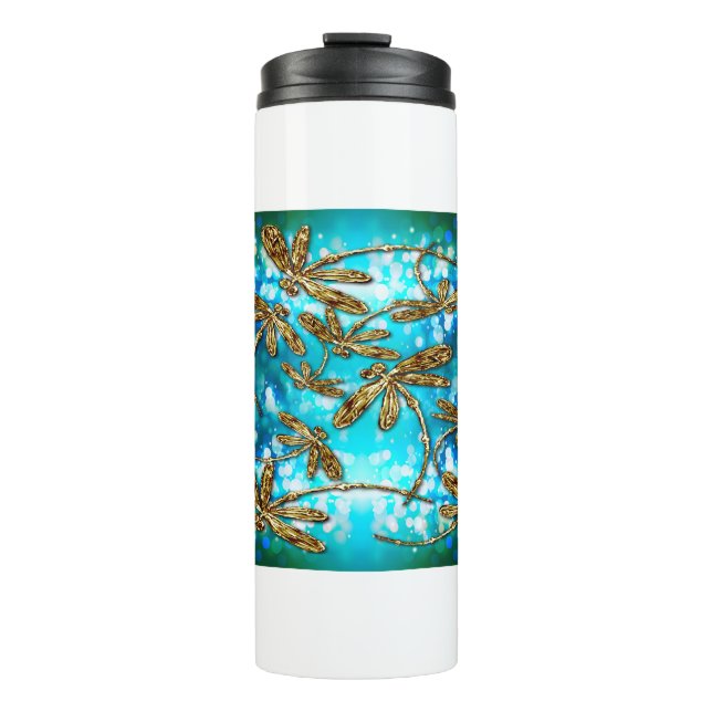 Dragonfly Flit Bubbles Thermal Tumbler (Front)