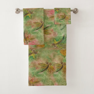 Dragonfly Flit Cotton Candy Bath Towel Set