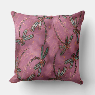 Dragonfly Flit Dusky Rose Cushion