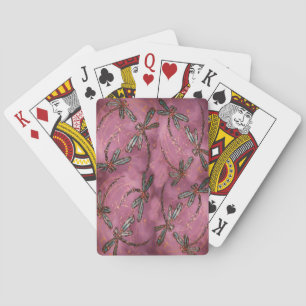 Dragonfly Flit Dusky Rose Playing Cards