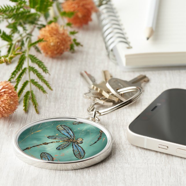 Dragonfly Flit Myrtle Green Key Ring (Side)