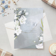 Dragonfly Floral Sweet 16 Dusty Blue ID1310