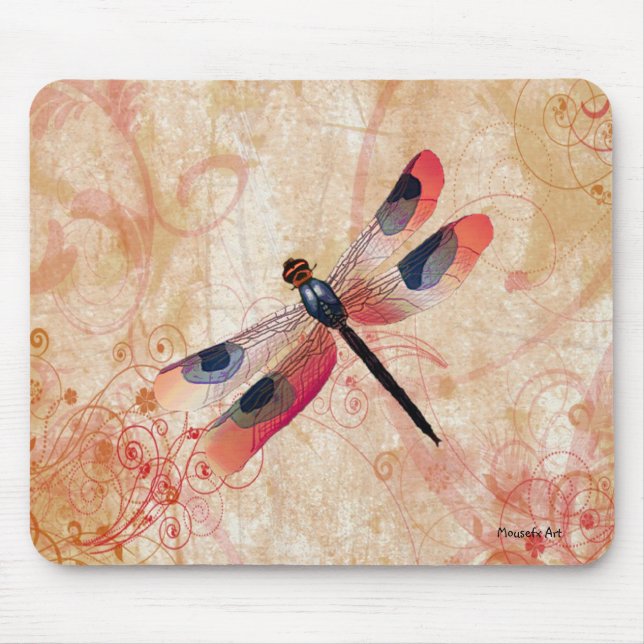 Dragonfly Flourish Mousepad (Front)