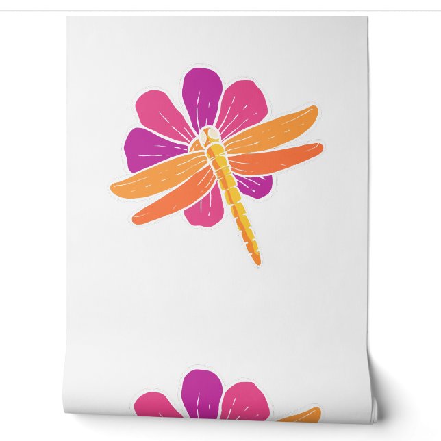 Dragonfly Flower Botanist Gift Wallpaper (Unrolling)