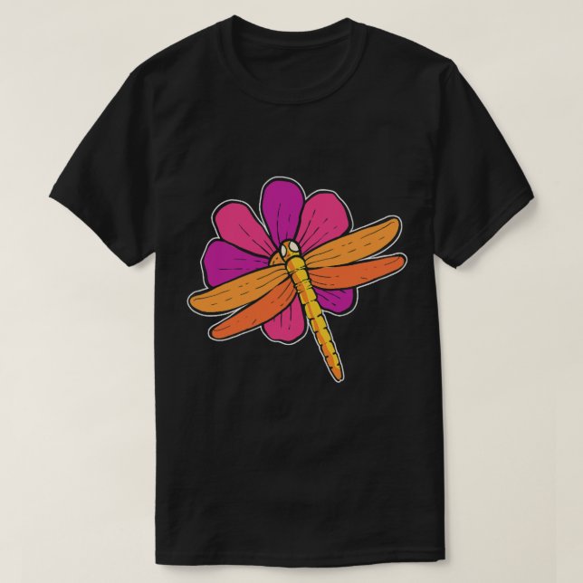 Dragonfly Flower Botanist T-Shirt (Design Front)