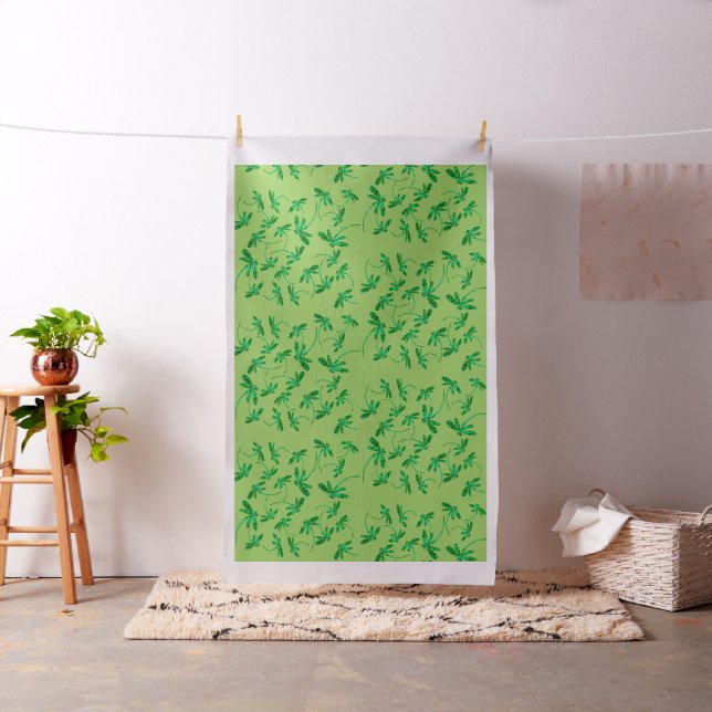 Dragonfly Fly Flit Neon Green Fabric (In Situ)