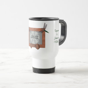 Dragonfly Frame Personalised Wedding Photo Travel Mug