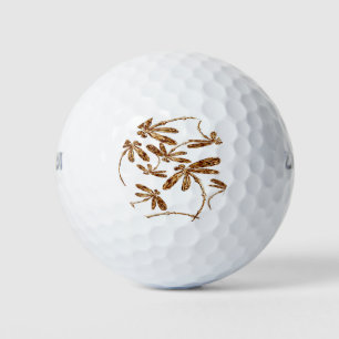 Dragonfly Frenzy Gold Golf Balls