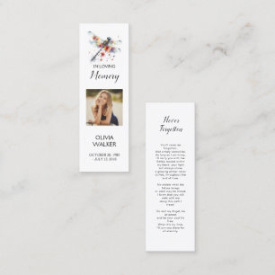 Dragonfly Funeral Bookmark, Funeral Keepsake Cards