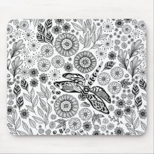 Dragonfly garden mouse pad