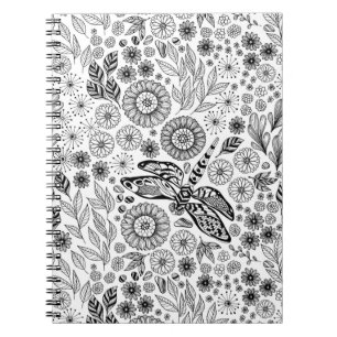 Dragonfly garden spiral notebook