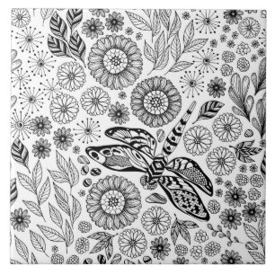 Dragonfly garden tile