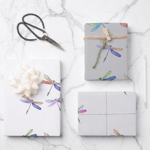 Dragonfly Gift Wrap   Three Sheets   Watercolor