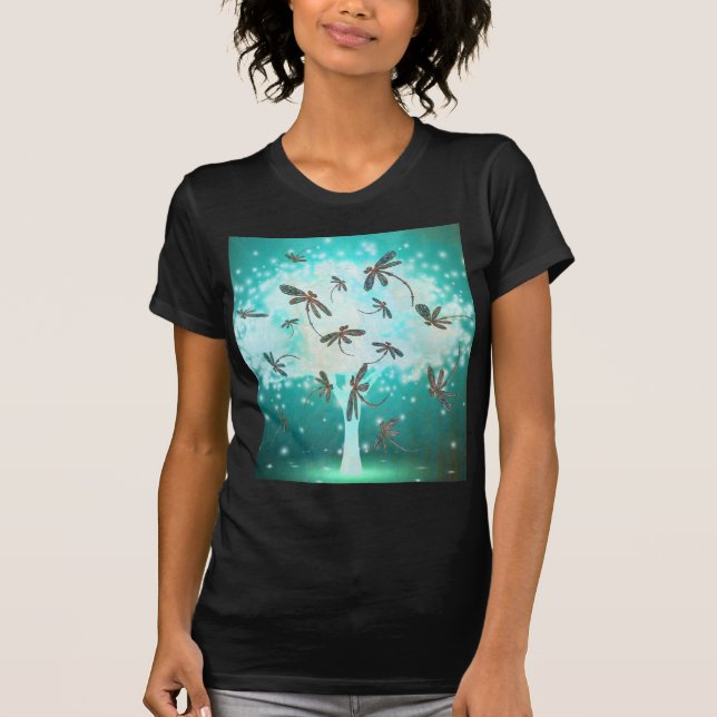 Dragonfly Glow Tree T-Shirt (Front)