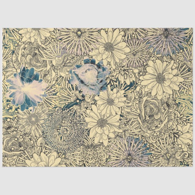 Dragonfly Gold Garden  Tissue Paper (Front)