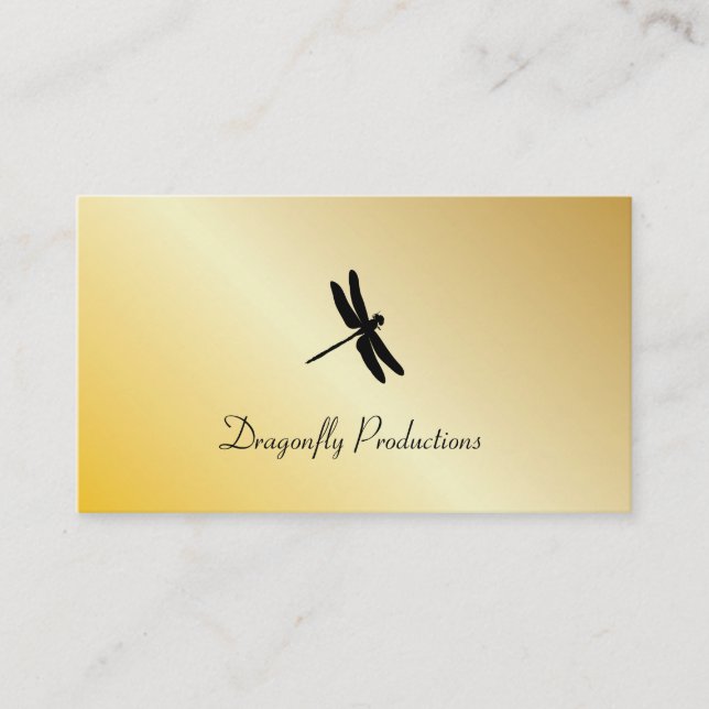 Dragonfly (gold shimmer) business card (Front)