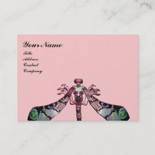DRAGONFLY ,green ,black pink gold metallic Business Card