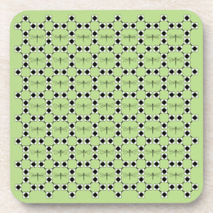 Dragonfly - Green Hard Plastic coasters - set of 6