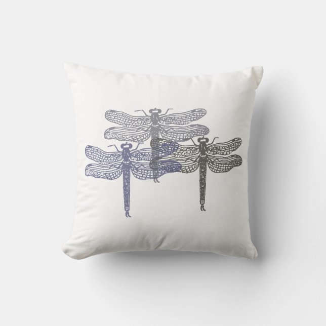 Dragonfly Greys Pillow (Front)