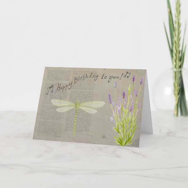 dragonfly happy birthday card (Front)