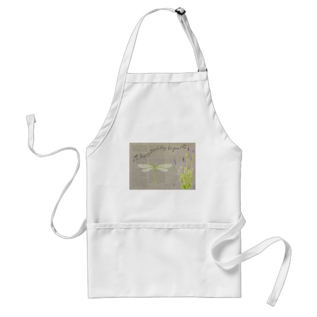 dragonfly happy birthday standard apron (Front)