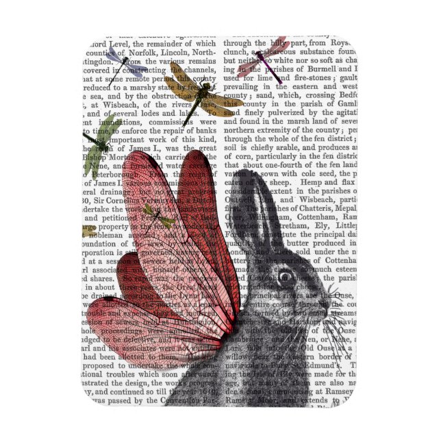 Dragonfly Hare Magnet (Vertical)