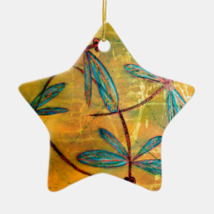 Dragonfly Haze Ceramic Tree Decoration