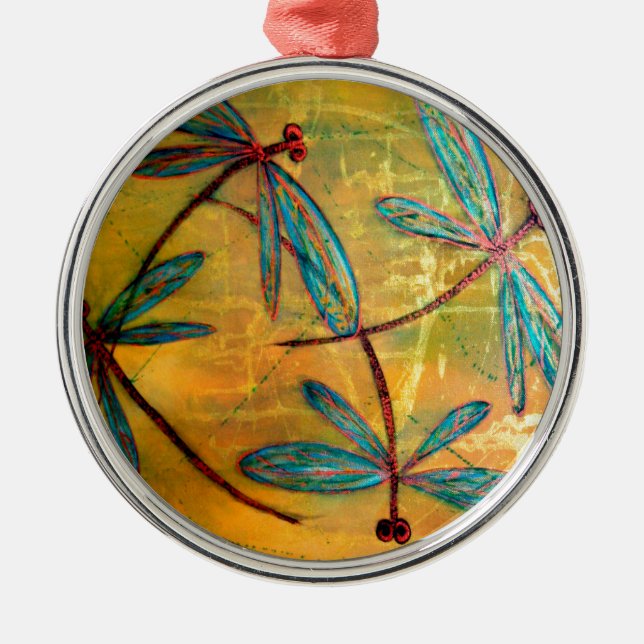 Dragonfly Haze Metal Tree Decoration (Front)