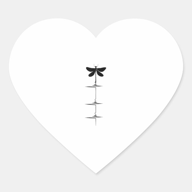 Dragonfly Heartbeat EKG Pulse Nature Insect Dragon Heart Sticker (Front)