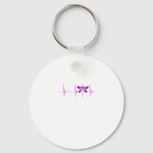 Dragonfly Heartbeat EKG Pulse Nature Insect Dragon Key Ring