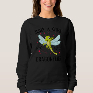 Dragonfly Hearts Graphic Just A Girl Who Loves Dra Sweatshirt