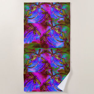 Dragonfly Hippy Flit Beach Towel