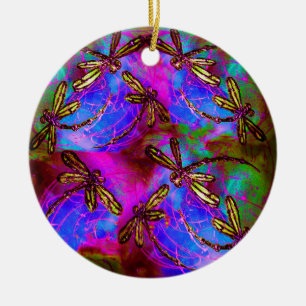 Dragonfly Hippy Flit Ceramic Tree Decoration