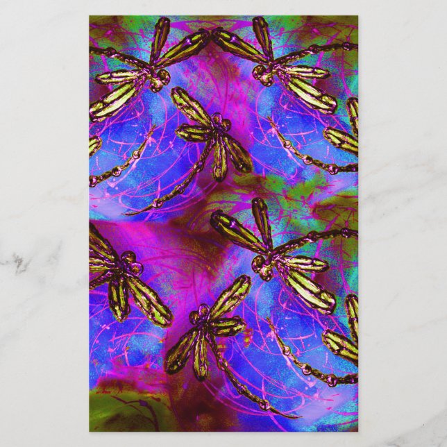 Dragonfly Hippy Flit Stationery (Front)