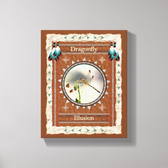 Dragonfly illusion Energy Canvas Print (Front)