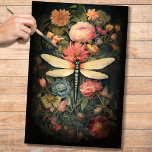 Dragonfly in Florals 1 Decoupage Paper<br><div class="desc">Elevate your furniture with this exquisite decoupage paper featuring a dragonfly amidst a lush floral setting on a dark, dramatic background. The contrast between the delicate blooms and the moody backdrop creates a striking effect that brings elegance and charm to any DIY project. Perfect for upcycling furniture or crafting unique...</div>