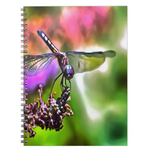 Dragonfly In Green and Blue Realistic Painting Spiral Notebook