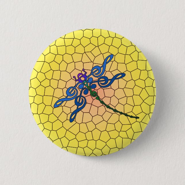 Dragonfly in Treble colourful pin (Front)
