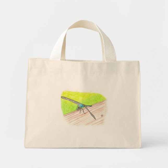 Dragonfly in watercolor, canvas bags (Front)