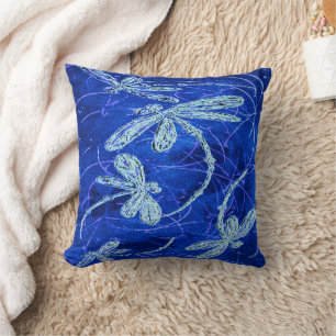 Dragonfly Indigo Dance Cushion