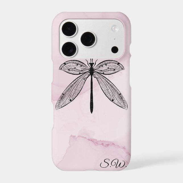 Dragonfly Insect Lover Pink Monogram (Back)