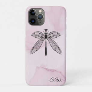 Dragonfly Insect Lover Pink Monogram Case-Mate iPhone Case