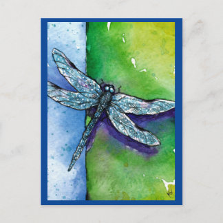 Dragonfly, insect, nature, northern lake postcard