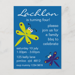 Dragonfly Invitation [blue] Postcard