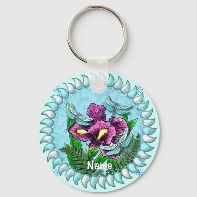 Dragonfly  Iris Key Ring (Front)