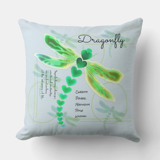 Dragonfly | Light Blue 20"x20"  Cushion (Front)
