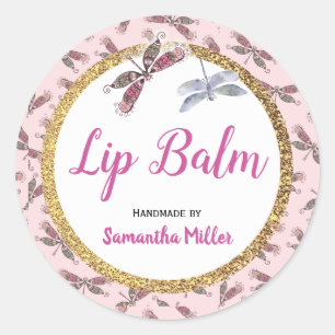 Dragonfly Lip Balm Paper Product Sticker   Label