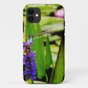 Dragonfly lotus and purple flower Case-Mate iPhone case