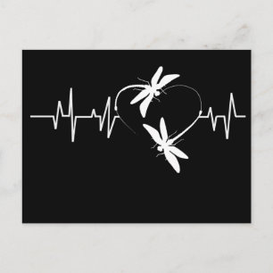 Dragonfly Lover Gift Funny Dragonfly Heartbeat Postcard