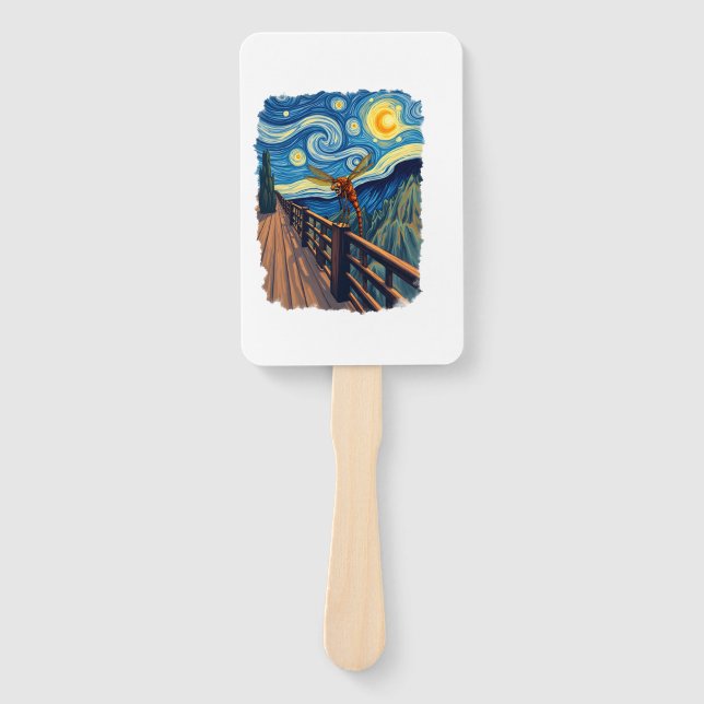 Dragonfly Lovers  Artistic Dragonfly Hand Fan (Front)